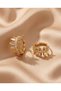 Elzara Inlaid Zircon Stone Spike Detailed Hoop Steel Xuping Earrings - 4