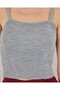 Women's Strap Crop Top Blouse 15934 - Gray - 5