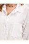 20153 Single Pocketed Oversized Linen Shirt - White - 3