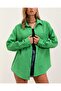 20153 Single Pocket Oversize Linen Shirt - Green - 3