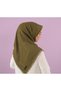 Flannel cotton non-sweat 4 seasons usable 100x100 cm khaki green colored scarf