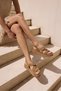 Vissel Women's Nude Leather Suede Buckle Detail Sandals - 4