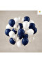 Engagement Ornaments Balloon Set 20 Pieces Navy Blue White Gold Confetti Transparent Balloon - 2