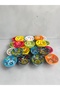 Decorative Tulip Flower Embroidered Ceramic Sauce Bowl - Snack Bowl - Breakfast Bowl 24 Pieces - 3