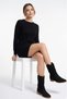 Women's Black Laser-Cut Hole Detailed Casual Comfortable and Stylish Westren Style Summer Boots