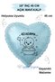 18 Inch Blue Heart Foil Balloon |   40 Uçurma |   Kite Figured |   40 Days Party |   Baby Shower
