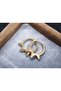 Rose Gold Plated Color Spike Zircon Stone Hoop Earrings, Xuping, Does Not Tarnish - 3