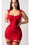 Women's Drawstring Mini Nightgown with Garter Belt and Stockings, Stylish Nightgown - 5