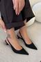 Angela Women's Low Heel Fabric Shoes Black - 4