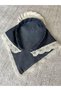 Denim Fabric Bohemian Crown Bandana with Guipure Ruffles and Crystal Stone Detail - 3