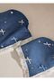 Denim Fabric Bohemian Crown Bandana with Guipure Ruffles and Crystal Stone Detail - 4