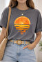Orange Sunset Printed Unisex Oversize T-Shirt – Cotton Crew Neck Casual T-Shirt