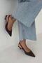 Agne Women's Open Back Suede Heeled Shoes Brown