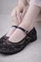 Women's Pearl and Embroidered Tulle Detailed Ankle Strap Ballerina Shoes – Elegant and Stylish Design - 3