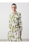 Lcwaikiki Classic Patterned Flounce Women's Long Dress - 2