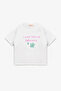 Le Mabelle Girl's Floral Printed Oversize T-Shirt White - 2