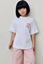 Girl's Cafe Themed Back Printed Oversize T-Shirt Ecru - 3