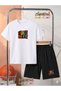 Colorful Text Printed Top and Shorts/T-Shirt Two-Piece Summer Children's Set