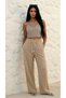 Women's High Waist Muslin Wide Leg Palazzo Pants - 2