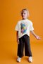 Girl's Sequin Embroidered Floral Printed T-Shirt Ecru - 3