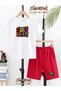 Colorful Text Printed Top and Shorts/T-Shirt Two-Piece Summer Children's Set