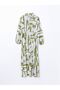 Lcwaikiki Classic Patterned Flounce Women's Long Dress - 5
