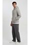 Men's Ribbed Baggy Comfortable Fit 2 Thread Wide Leg Sweatpants - 5