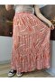 Elastic Waist 3-Layer Ruffled Viscose Fabric Skirt, Mevlana Long Cotton Skirt - 2