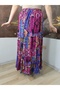 Elastic Waist 3-Layer Ruffled Viscose Fabric Skirt, Mevlana Long Cotton Skirt - 6