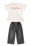 La Ciel Paris Girls' T-Shirt and Denim Pants Set