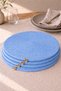4-Piece Indigo Blue Color Platter Set, Modern American Serving, Stylish Presentation Plate (Stitched, 32 cm) Tableware, Table Decoration