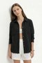 Black Double Pocket Long Sleeve Shirt 4829A