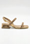 Silvia Stoned Double-Strapped Short Block Heeled Evening Dress Sandals - Rosegold - 3