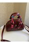 Faux Leather Women's Hand and Shoulder Bag with Scarf Detail - 4