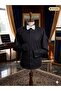Ars Ata Collar Black Buttoned Slim Fit Cotton Men's Bridal Suit & Tuxedo Shirt - Special Design with Cuffs - 6