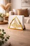 Decorative Metal Napkin Holder |   12X12Cm Gold Color |   Modern Line Art Design - 5