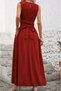 Women's Waist Tie Round Neck Off Shoulder Long Aerobin Dress - 3