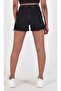 Women's Black Tasseled Ripped Detailed Short Shorts - 4