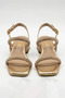 Silvia Stoned Double-Strapped Short Block Heeled Evening Dress Sandals - Rosegold - 2