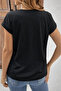 Women's V-Neck Front Buttoned Patterned Viscose Blouse - 3