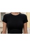 Women's Black Viscose Stretchy Crew Neck Blouse - Breathable Fabric - 5