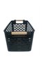 2 Pieces Wooden Color Plastic Handle Organizer Basket Organizer (Black) - 3