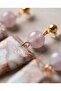 Natural Stone Look Coffee Polymer Clay & Epoxy Handmade Nail Earrings (Apparatus Stainless Steel) - 2