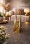 Decorative Metal Napkin Holder |   12X12Cm Gold Color |   Modern Line Art Design - 4