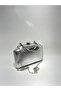 Silver Color Skin Fabric Evening Dress Clutch Chain Strap Handheld Wedding Engagement Evening Bag - 3
