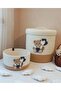 2-Piece Children's Room Basket Toy Organizer with Teddy Bear, Lid and Open Decorative Set