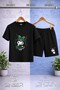 Children's Kromi Green Dress Printed Crew Neck 3-Piece T-Shirt - Shorts Set - 2