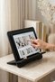 Black Wooden Book & Tablet Stand – Bird Detail