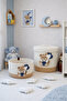 2-Piece Children's Room Basket Toy Organizer with Teddy Bear, Lid and Open Decorative Set - 4