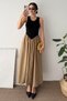 Women's Black Top and Bottom Combination Dress – Stylish Midi Length Dress with Straps - 3
